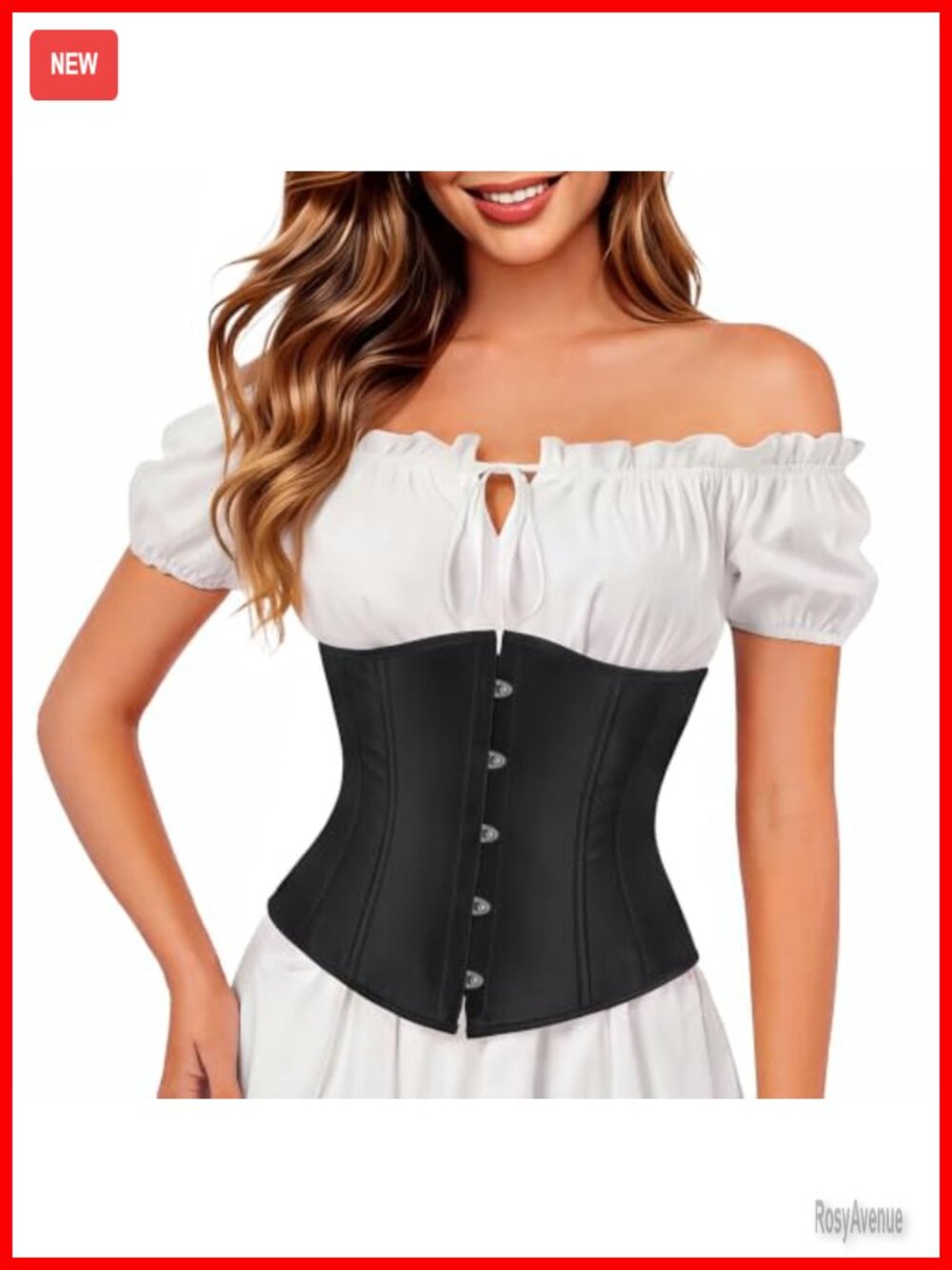 Underbust Corset Top Women Renaissance Pirate Costume Lace Up Back